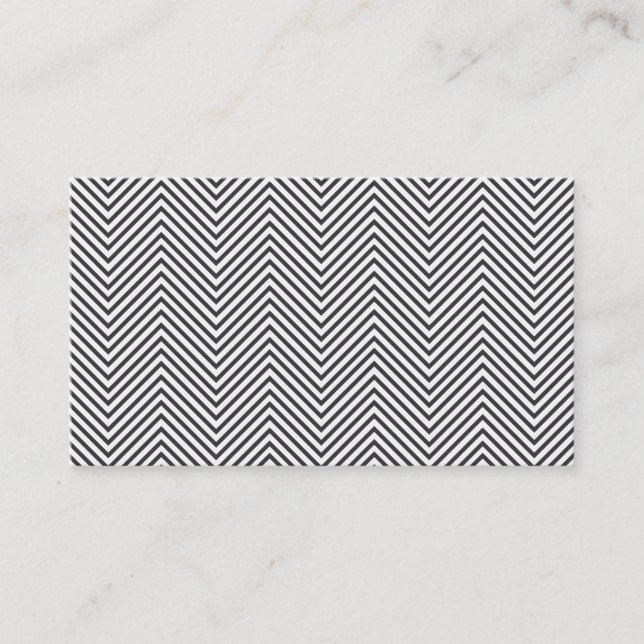 BLACK & WHITE CHEVRON PATTERN Business Card (Front)