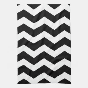 Black & White Chevron Pattern Kitchen Towel