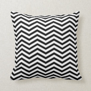 Black, white chevron pattern throw pillow