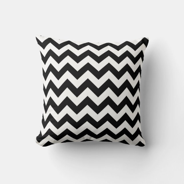 Black & White Chevron Pillow (Front)