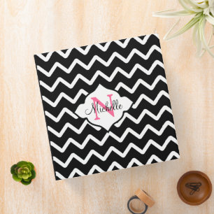 Black White Chevron Stripes Family Recipes Binder