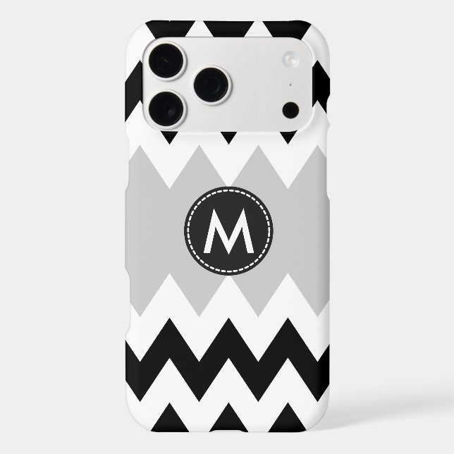 Black White Chevron Stripes Pattern (Back)
