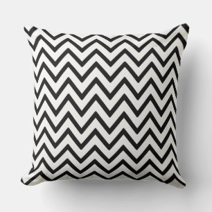 Black & White Chevron Zigzag Pattern Throw Pillow