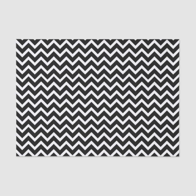 Black & White Chevron Zigzag Pattern Tissue Paper (Front)