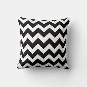 Black White Chevron Zigzap Pattern Throw Pillow