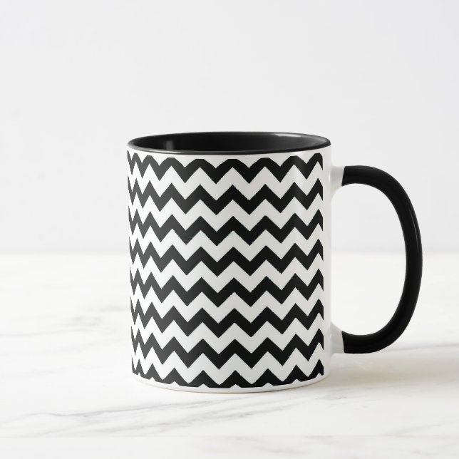 Black White Chevrons Mug (Right)