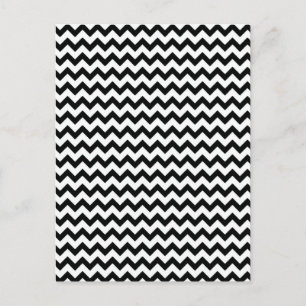 Black White Chevrons Postcard