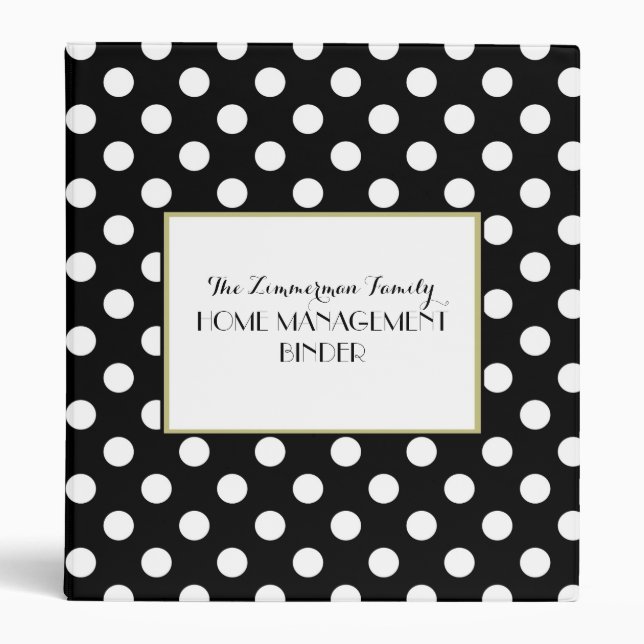 Black, White & Chic All Over Personalized Binder (Front)