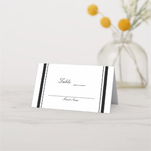 Black & White Chic Classy Elegant Table Number Place Card