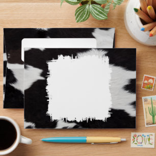 Black White Chic Cowhide Envelope