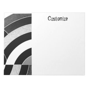 black/white chic modern curved chevrons notepad