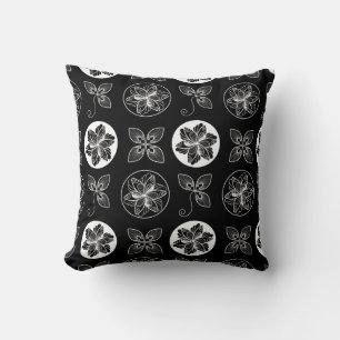 Black White Chic Pattern Throw Pillow