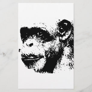 Black & White Chimpanzee Pop Art