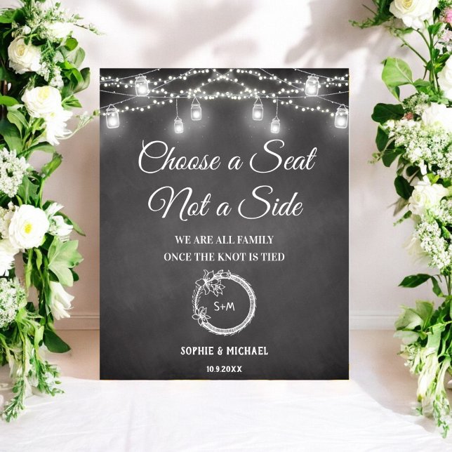 Black White Choose a Seat Wedding Sign Poster (Creator Uploaded)