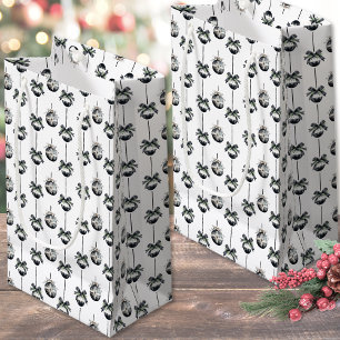 Black White Christmas Ornament Small Gift Bag