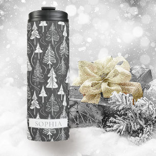 Black White Christmas Pattern#6 ID1009 Thermal Tumbler