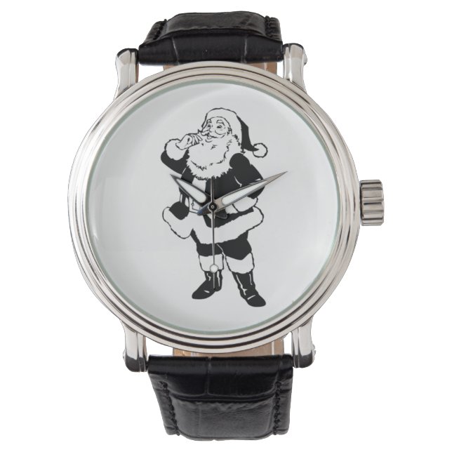 Black & White Christmas Santa Watch (Front)