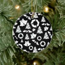 Black & White Christmas Tree Ornament 