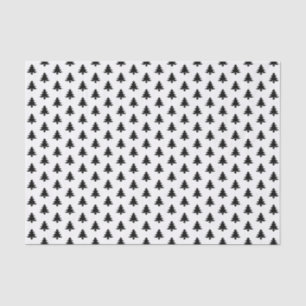 Black/White Christmas Tree Picture Font Pattern Tissue Paper