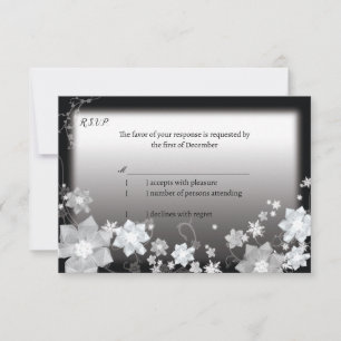 Black & White Christmas Wedding RSVP Card