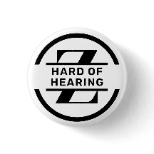 Black White Circle Monogram Hard of Hearing