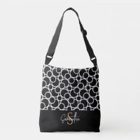 Black & White Circle Pattern with Monogram