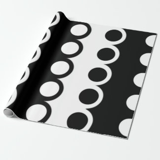 Black White Circle Pattern Wrapping Paper