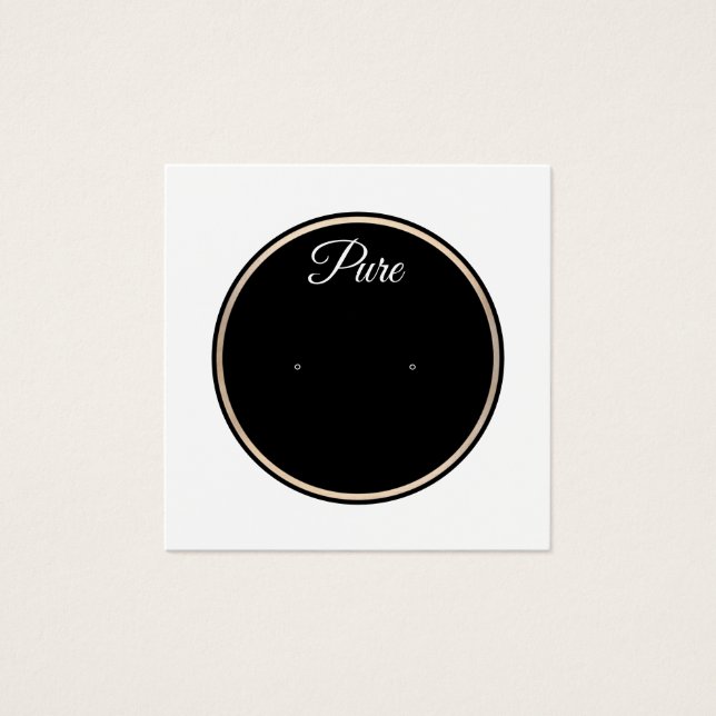 Black White Circle Stud Earring Display Holder (Front)