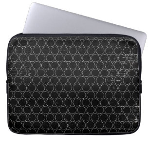 Black White Circles Dots Laptop Computer Sleeve