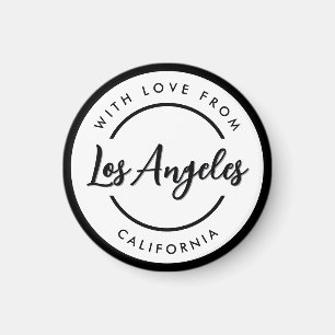 Black White City Town Place Location Name Circle Magnet