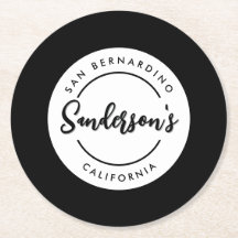 Black White City Town Place Location Name Circle 