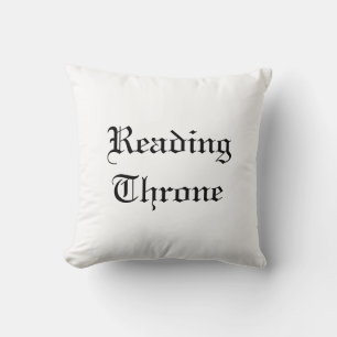 Black & white classic book lovers' throw pillow