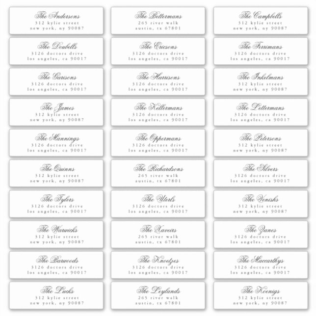 Black White Classic Calligraphy Address Guest (Front)