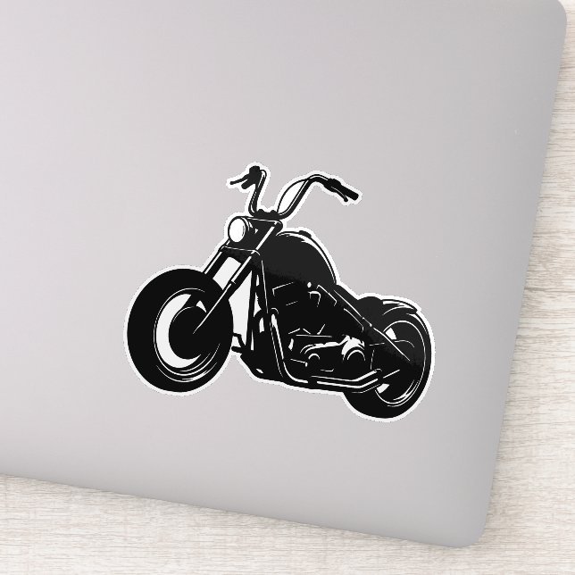 Black White Classic Cruiser Motorcycle Vector Art (Detail)