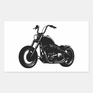 Black White Classic Cruiser Motorcycle Vector Art Sticker