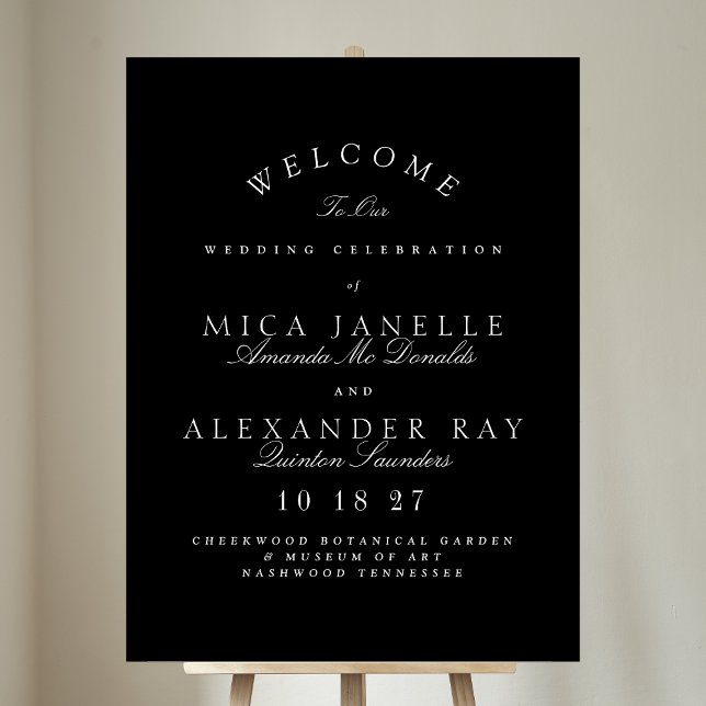 Black & White Classic Elegant Calligraphy Wedding Poster (Creator Uploaded)