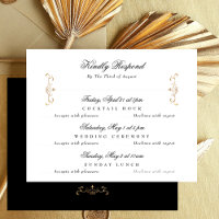 black white classic gold crest wedding multi-event