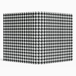 Black White Classic Houndstooth Check Binder