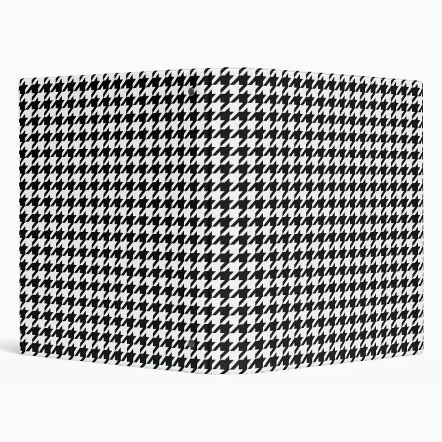 Black White Classic Houndstooth Check Binder (Background)