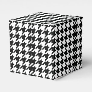 Black White Classic Houndstooth Check Favor Box