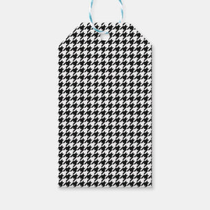 Black White Classic Houndstooth Check Gift Tags