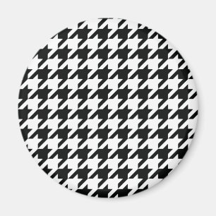 Black White Classic Houndstooth Check Magnet