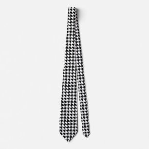 Black White Classic Houndstooth Check Tie