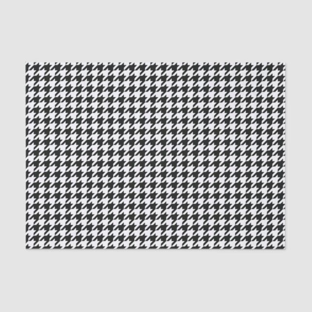 Black White Classic Houndstooth Check Tissue Paper (Front)