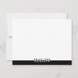 Black White Classic Modern Minimalist Colorblock Card