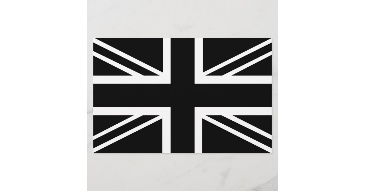 BLack & White Classic Union Jack British(UK) Flag | Zazzle