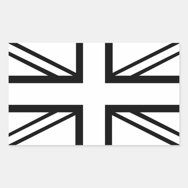 Black & White Classic Union Jack British(UK) Flag Sticker (Front)