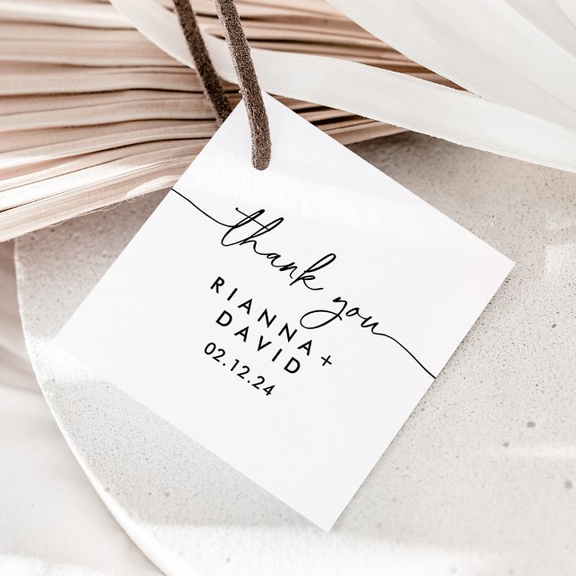 Black White Classic Wedding Favour Tags (Creator Uploaded)