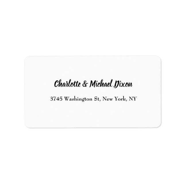 Black White Classical Stylish Elegant Family Name Label (Front)