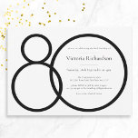 Black White Classy Custom Minimalist 80th Birthday Invitation<br><div class="desc">Black White Classy Custom Minimalist 80th Birthday Invitation. Modern minimalist birthday invitation design,  simple yet classy and elegant. Great for a black & white themed party! This is a customizable template,  if you need some help customizing it simply contact the designer by clicking on the 'Message' button below.</div>